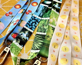 Assorted Lanyards - Bright, colourful, plants, birds and fruits
