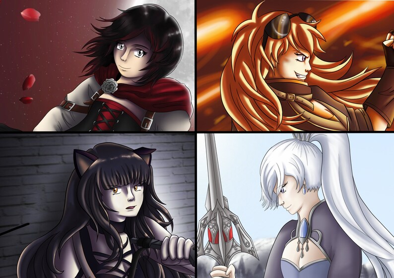 anime personalized ruby rose huntress RWBY Personalised Birthday Card