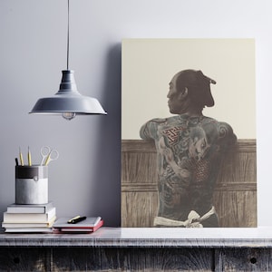 Vintage Japanese Tattoo Canvas, Yakuza, Japanese Tattoo, Japanese Art, Tattoo Poster, Samurai, Fine Art Photography, Japan, Old Workd, Japan