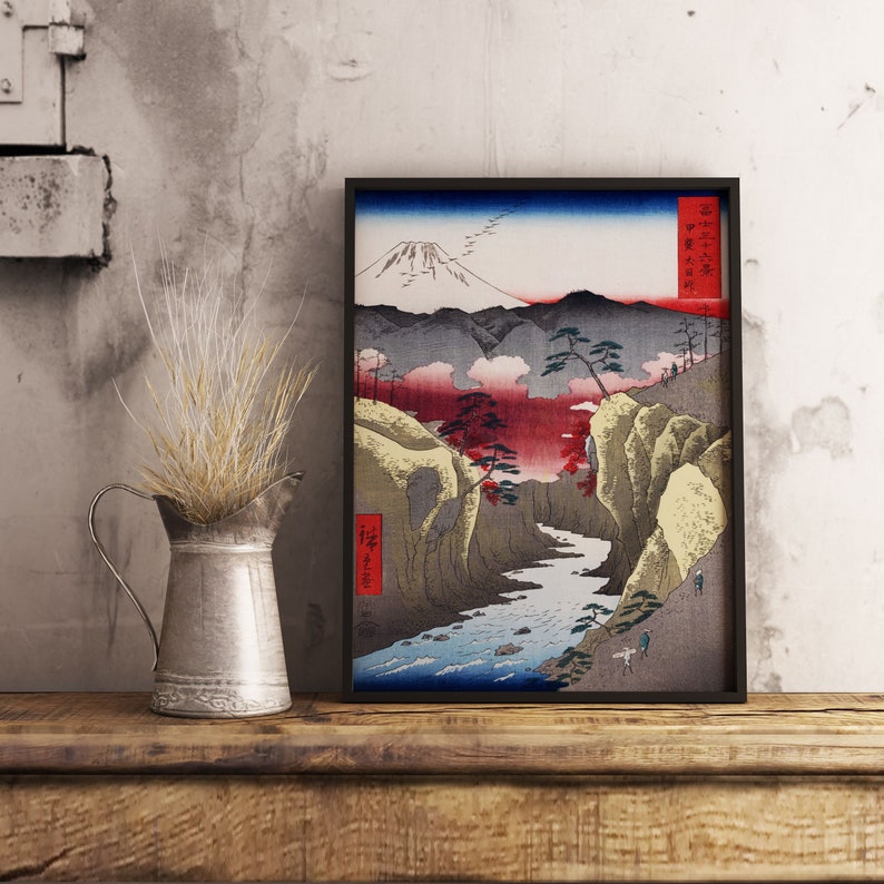Mountain River Japanese Woodblock Poster Hiroshige Woodblock | Etsy