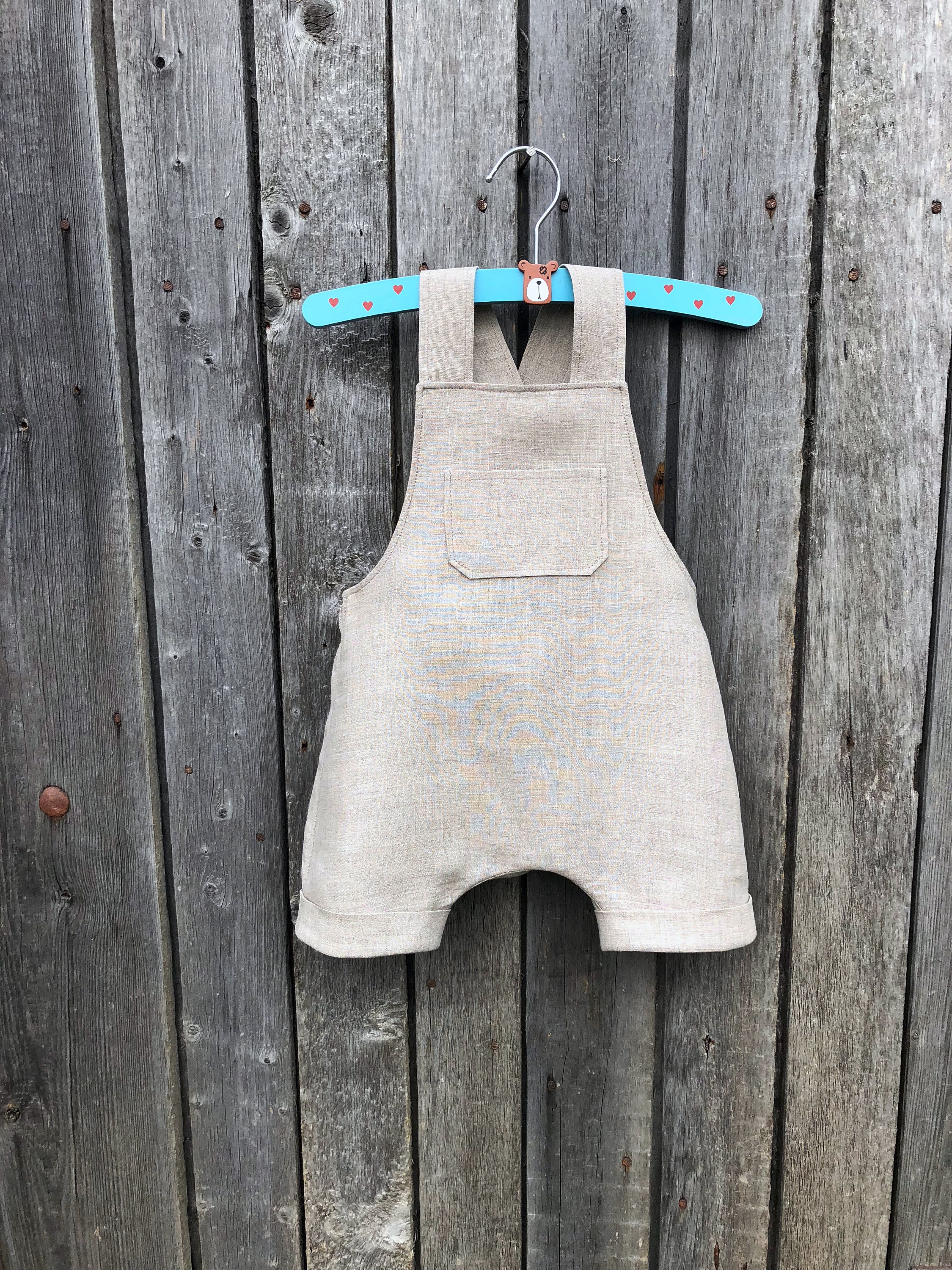 Natural Linen Baby Romper Baby Dungarees Linen Linen Shorts | Etsy