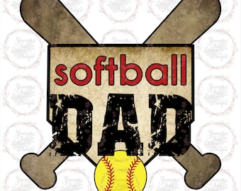 Softball Dad PNG Download Sublimation Design