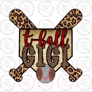 T-Ball Gigi Leopard PNG Download Sublimation Design