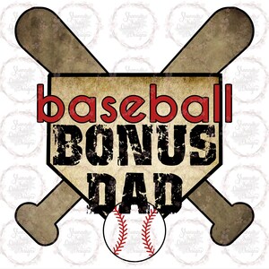 Baseball Bonus Dad PNG Download Sublimation Design