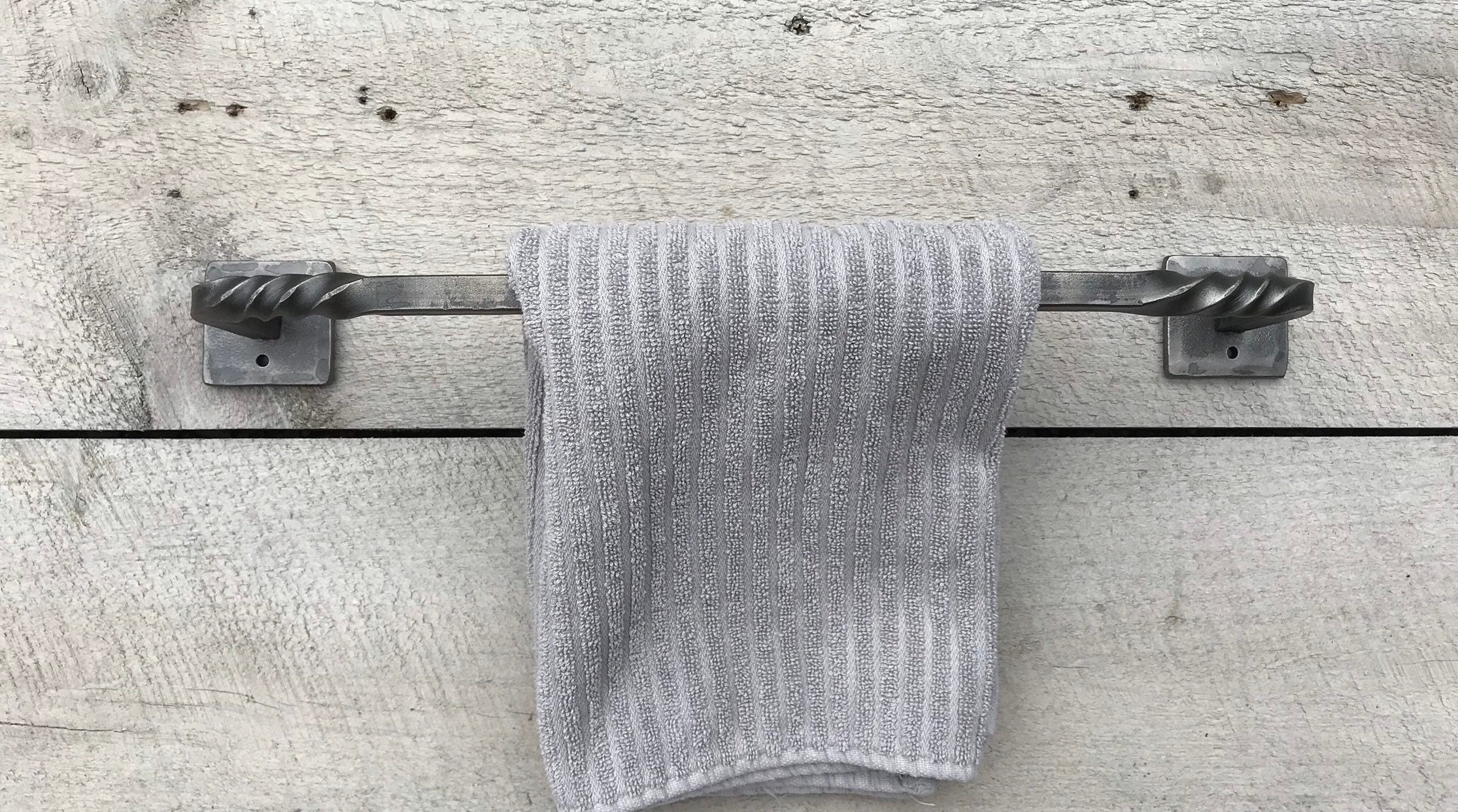Wrought Iron Towel Bar With Twist Bathroom Hardware Bath Etsy UK