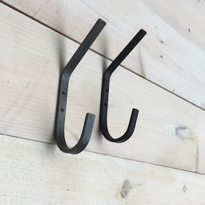 Metal Wall Hooks for Wall, Rustic Hooks for Bathroom, Black Metal