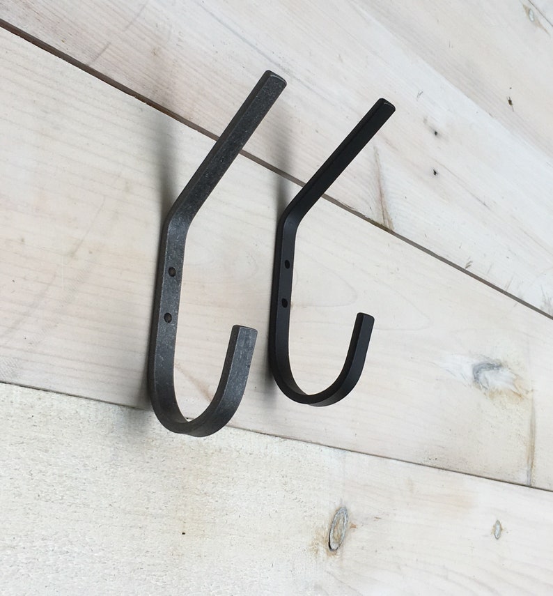 Sleek Modern Industrial Coat Hook Hooks Wall Double Towel Bathroom Metal Hanger