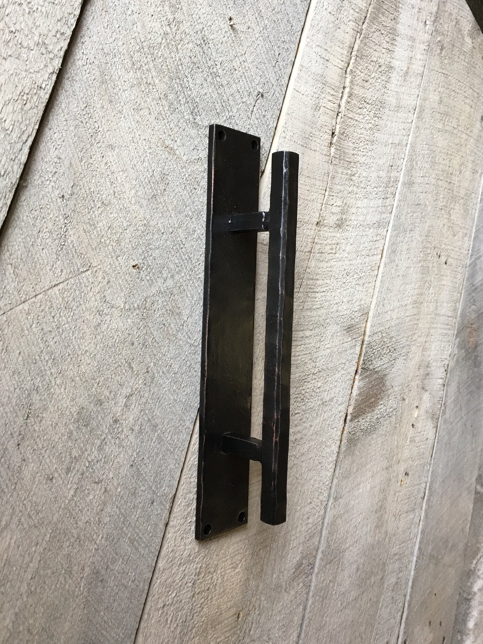 Oil Rubbed Bronze Barn Door Pull Wrought Iron Door Pull Etsy