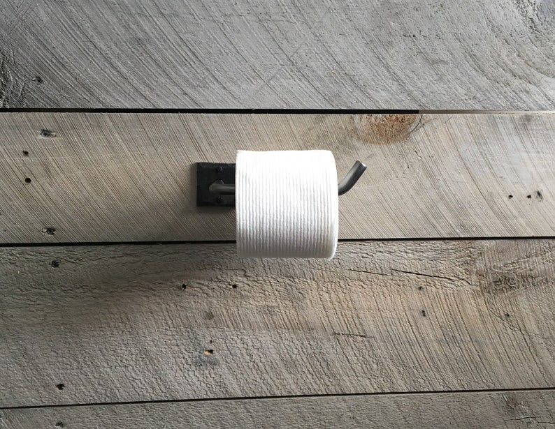 Black Iron Toilet Paper Holder Modern Bath Decor Industrial Etsy