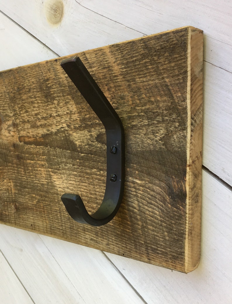 Modern Industrial Double Wrought Iron Hook coat hook towel Etsy