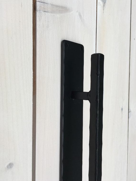 Rustic Wrought Iron Door Pull Handle For Sliding Barn Door Etsy
