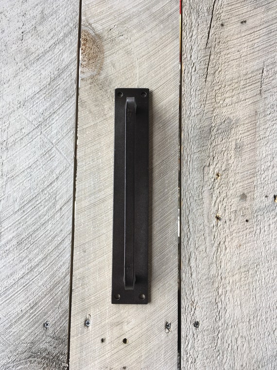 Barn Door Pull With Oil Rubbed Bronze Finish Rustic Barn Door Pulls Barn Door Handle Pull Handle Rustic Wrought Iron Handle