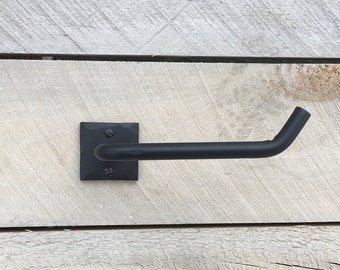 Black Iron toilet paper holder, modern bath decor, industrial metal tp holder, modern farmhouse bath, tp holder, wrought iron bath