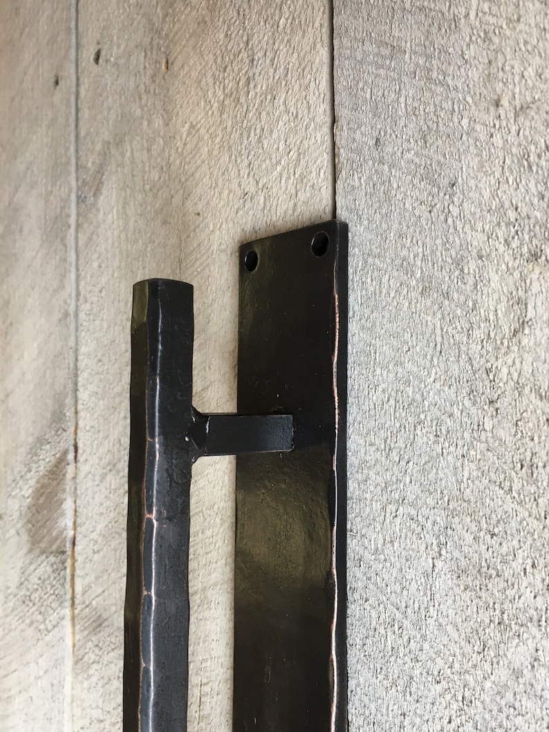 Oil Rubbed Bronze Barn Door Pull Wrought Iron Door Pull Etsy