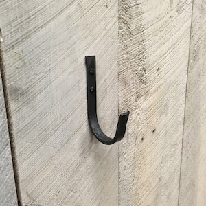 Iron hook,  coat hook, towel hook, blacksmith made, wrought iron hook, bathroom hook, mudroom hook, farmhouse decor