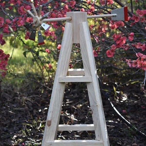 Instrucciones en PDF para mini molino de viento de madera para jardín, instrucciones de carpintería para decoración rústica de patio, descarga digital instantánea.