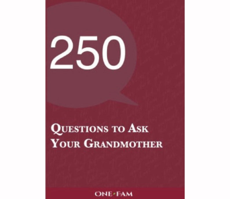 250 Questions to Ask Your Grandmother Etsy