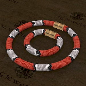 Serpente reale a bande grigie, Peyote con motivo a spirale (download PDF)