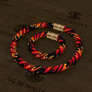 Peyote with a twist pattern / peytwist pattern-not crochet / PWAT  &quot;FIRE&quot;