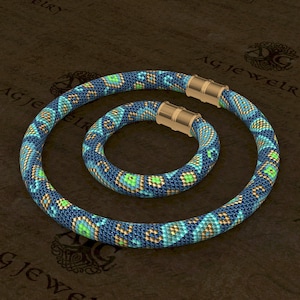 Peyote with a twist pattern / PWAT / Peytwist pattern / Peyote &quot;Turquoise mania&quot;