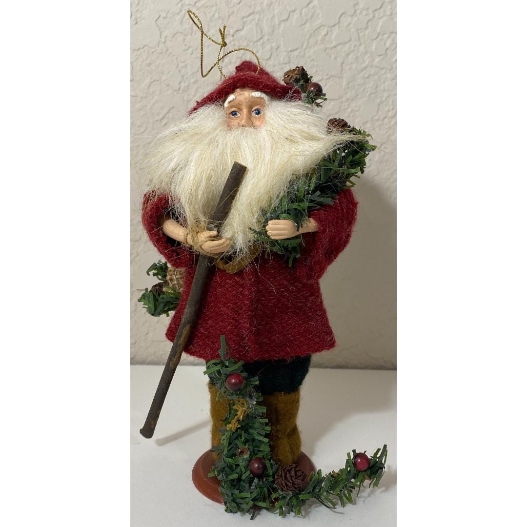 Vintage Collectible Old World Santa Claus Father Christmas Ornament Red ...