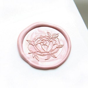 Wax Seal Stamp - Wild Floral Peony Sealing Wax Stamp, Botanical Garland Perfect For Wedding Invitations, DIY,  Cards, Envelopes (Stamp Only)