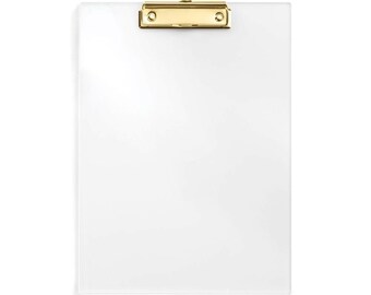 Clear Acrylic Clipboard with Gold Clip
