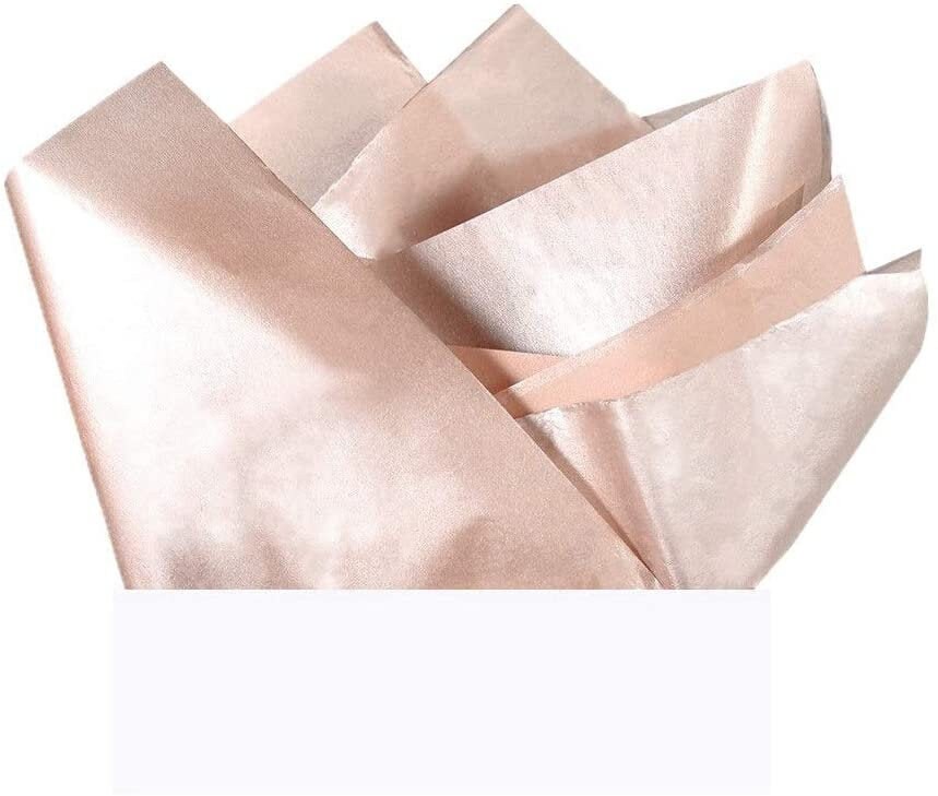 Made in USA 50-Sheet One-Sided Metallic Gift Tissue Paper Pack, 20 X 30  (Rose Gold)