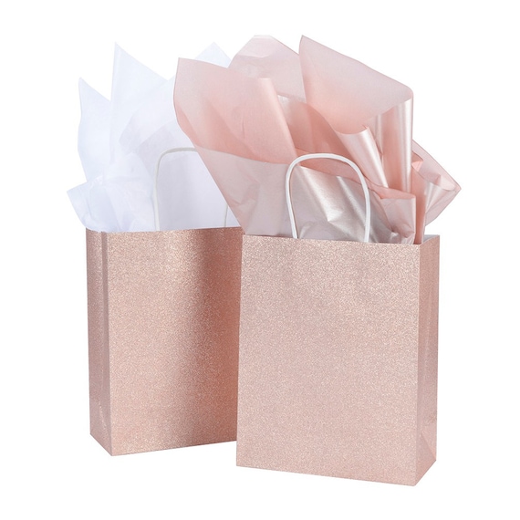 40 Sheets Premium Metallic Rose Gold Champagne Gold Tissue Gift Wrap Paper  Bulk - Recyclable Gift Wrapping Accessory - Perfect for Gift Bags