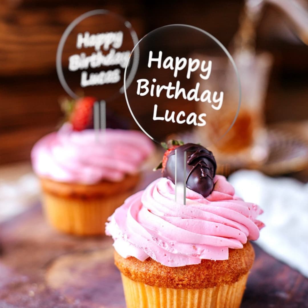 2 Circle Round Acrylic Cupcake Toppers DIY Clear Acrylic Blanks for