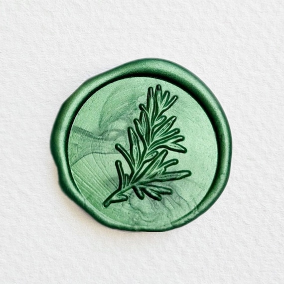 Wax Seal Stamp Botanical Twig Rosemary Green Plants Perfect for Wedding  Invitations, DIY, Cards, Envelopes stamp Only 