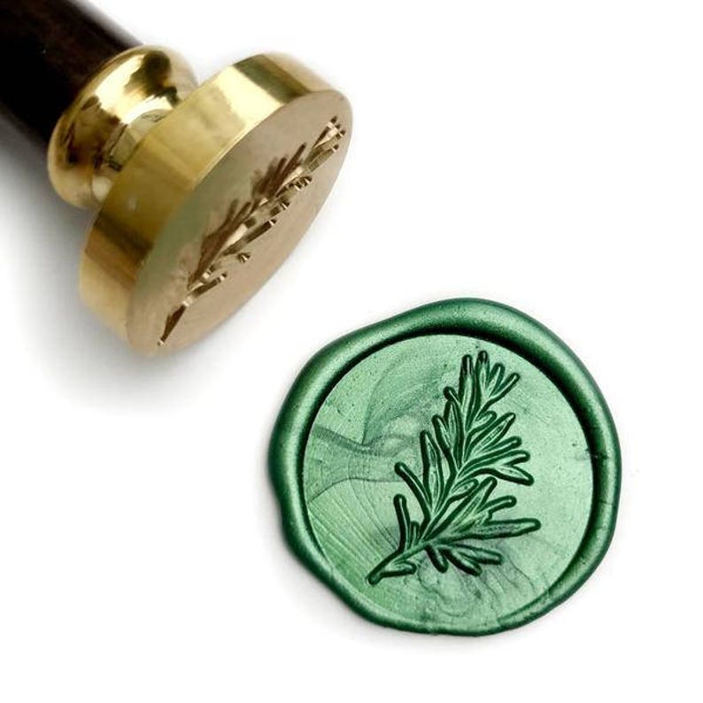 Botanical Twig Green Plants Wax Seal Stamp Kit 2 Emerald Etsy