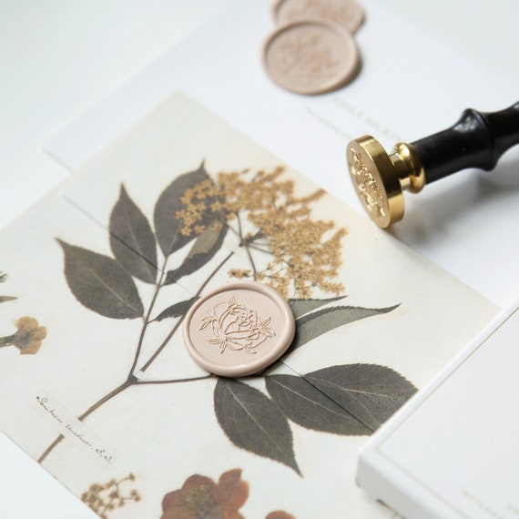 Letter Wax Seal Stamp Kit with Botanical Twig Design (7 Pieces)