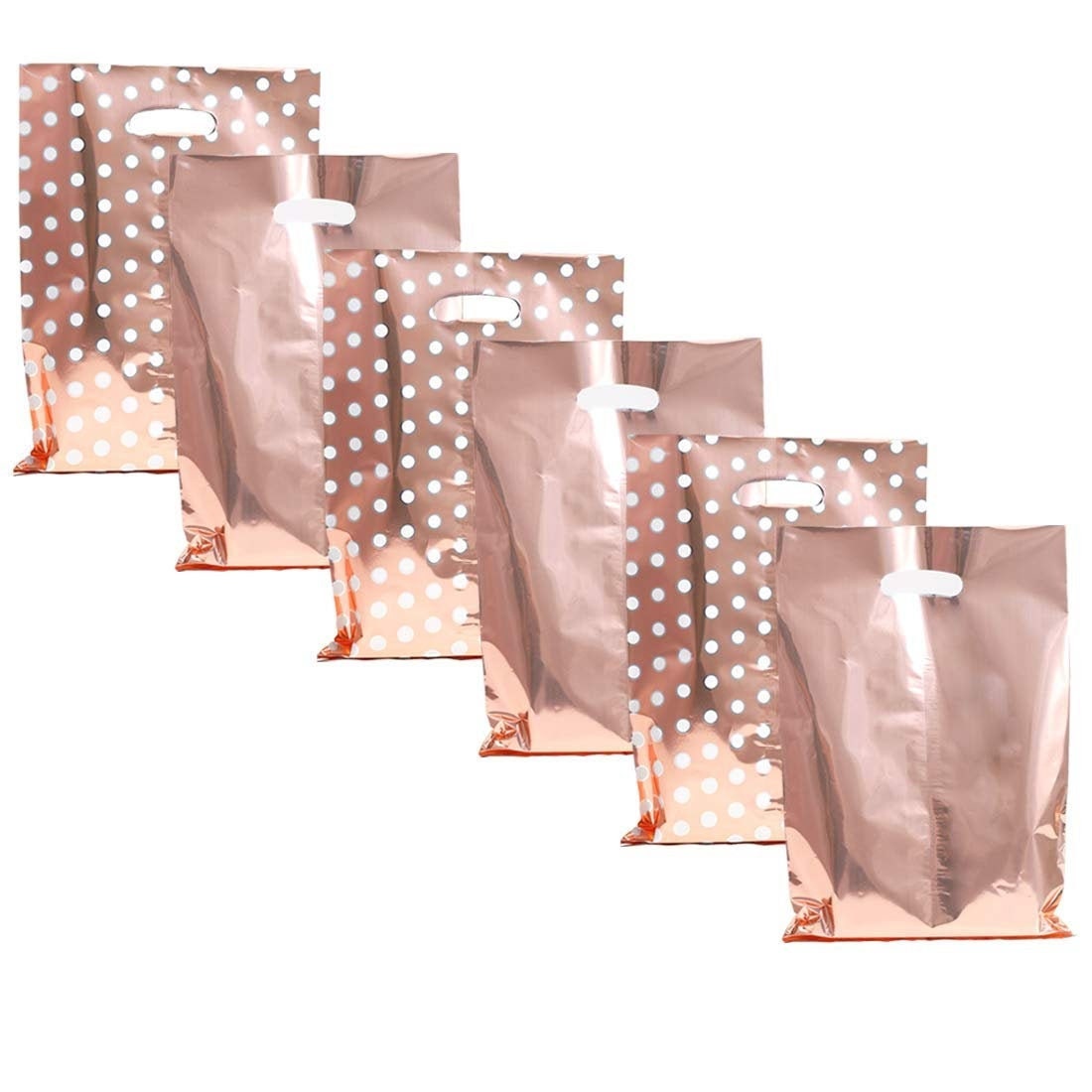 60 Metallic Rose Gold polka Dot Wedding Favor Bags Treat Bags