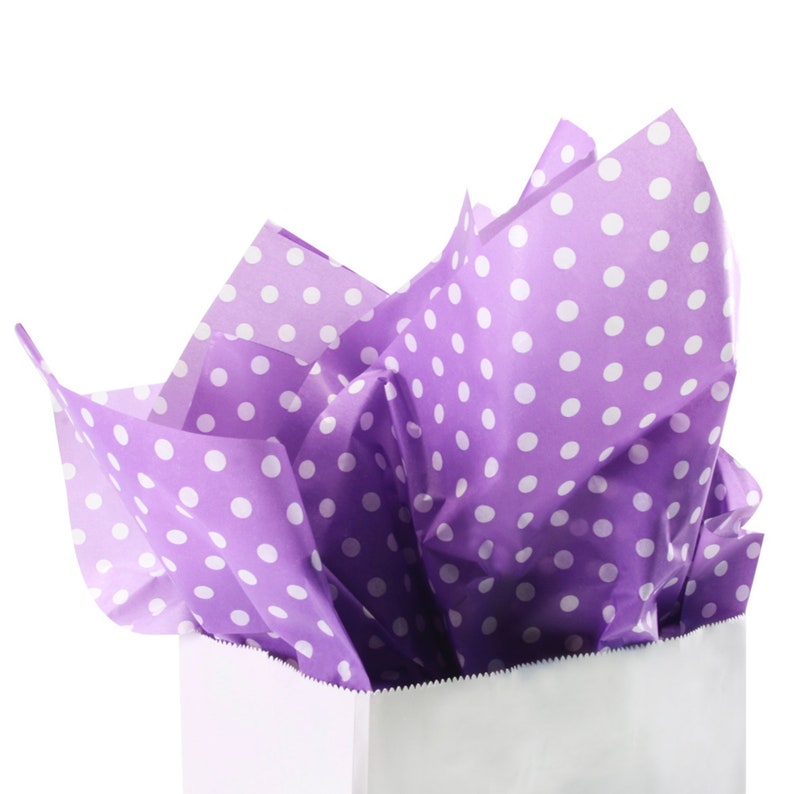 20 X 26 Each,100/% Recyclable Gift Wrapping Accessory UNIQOOO 60 Sheets Premium Purple White Polka Dots Tissue Gift Wrap Paper Bulk