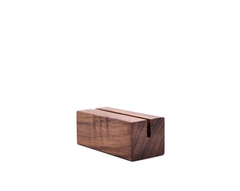 Rustic Wodden Place Card Holders | Walnut Wood Wedding Table Number Stands | Escort Cards Display Stands | Wood Photo Sign Holder Stands