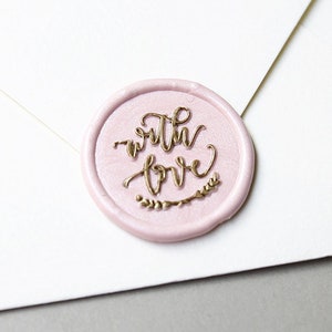 Gold and Silver with Love and Thank You Envelope Wax Seal Stamp Set