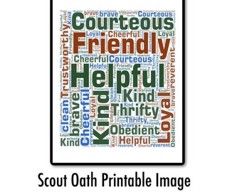 Scout oath Etsy picture relating to Cub Scout Oath Printable titled Scout oath Etsy