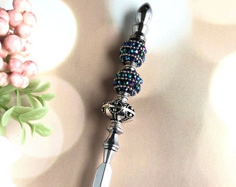 Beaded Letter Opener: Decorative Rhinestone & Acrylic Desk Accessory