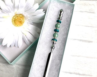 Beaded Letter Opener: Decorative Acrylic Rhinestone Stainless Steel Blade