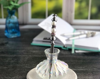 Beaded Letter Opener: Murano Glass & Pearl Desk Accessory