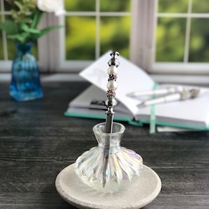 Letter Opener with Pearl and Metal Beads, Beaded Letter Opener, Desk Accessory, Gift for Mom, Teacher Gift, Office Letter Opener, OOAK Gift