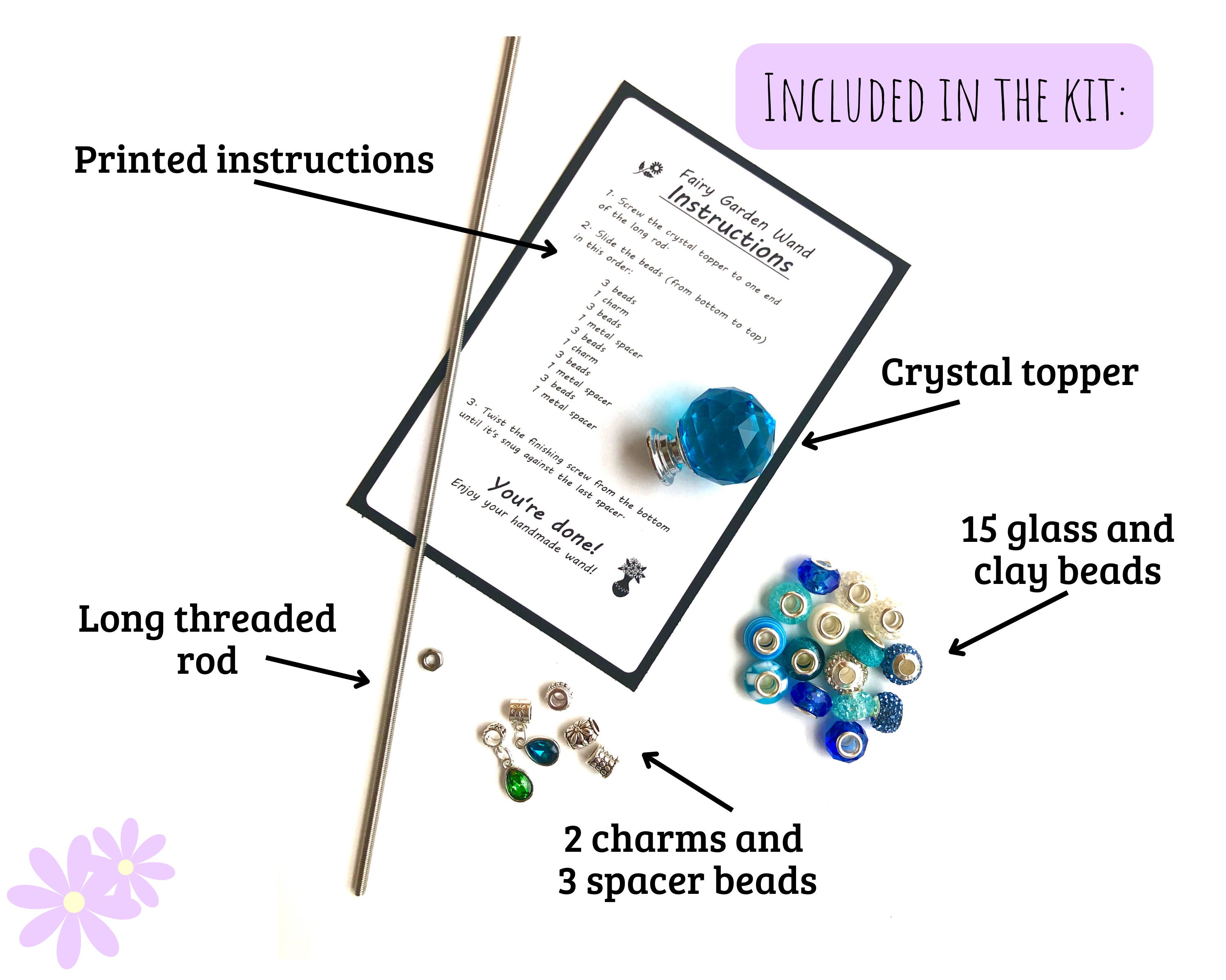 DIY Fairy Garden Stakes Kit, Make Your Own Fairy Garden Wands Kit, DIY
