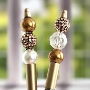Beaded Gold Pen: Decorative Wedding Guest Book Pen