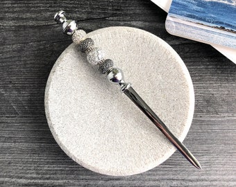 Letter Opener with Glass and Metal Beads, Beaded Letter Opener, Desk Accessory, Gift for Mom, Teacher Gift, Office Letter Opener, OOAK Gift