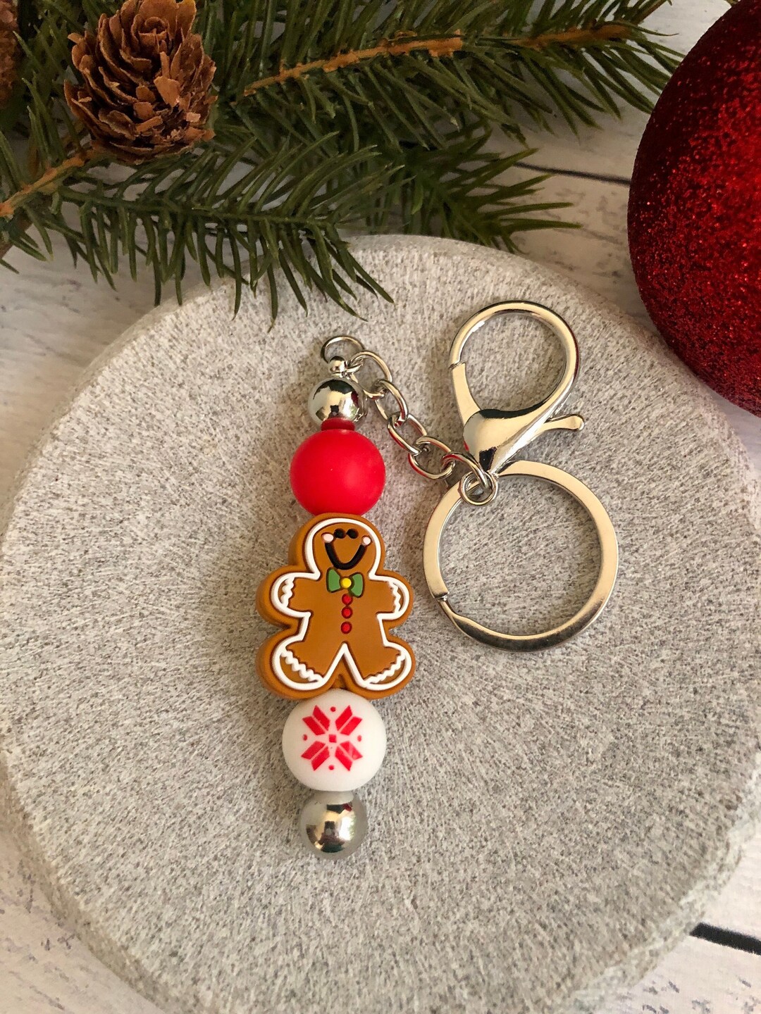 Gingerbread Man Keychain Holiday Gingerbread Man Key Chain Etsy