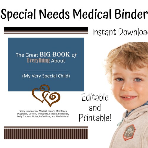 Special Needs Binder Medical Binder Autism Binder Fillable Etsy
