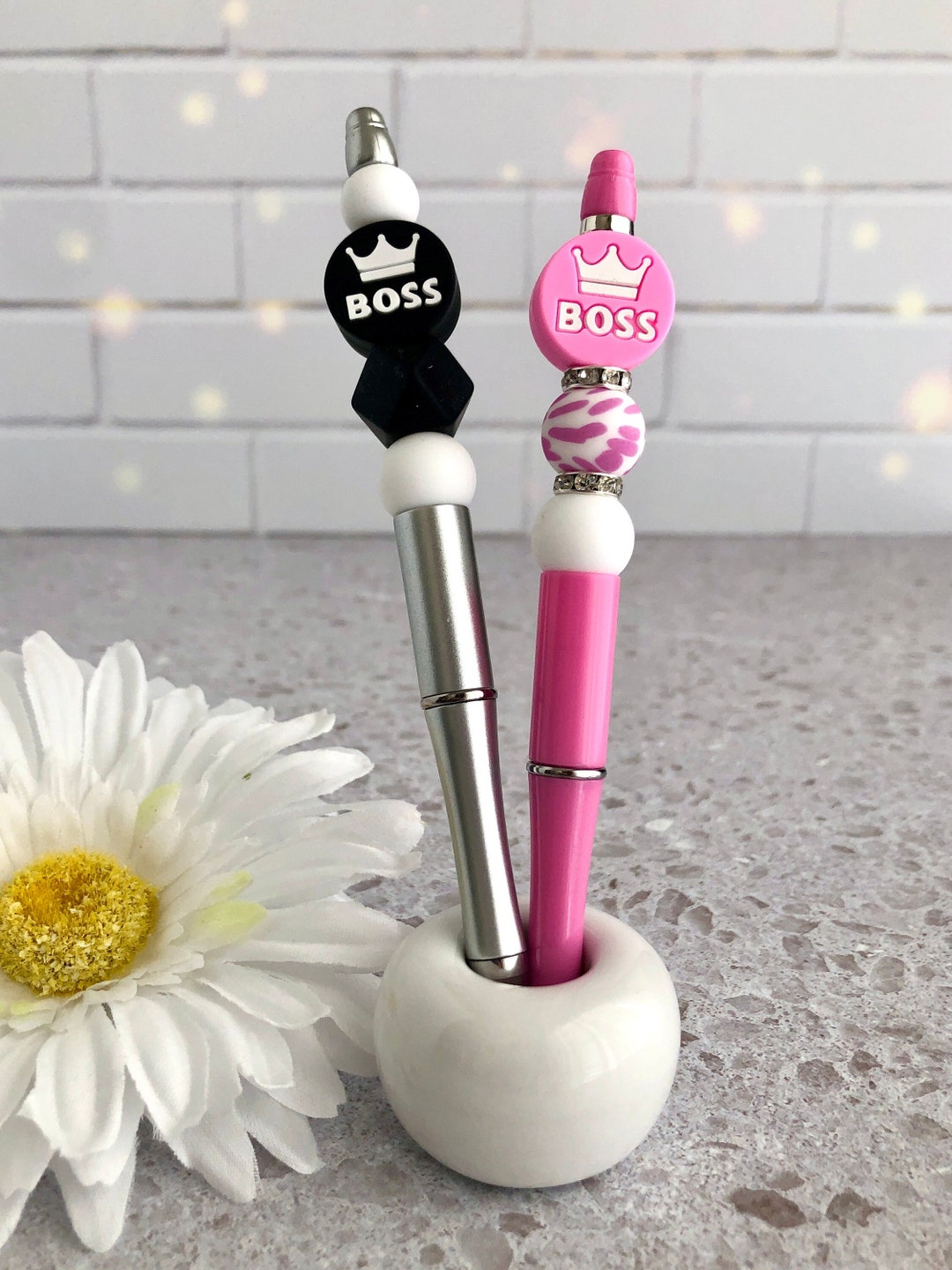 Boss Lady Pen, Boss Man Pen, Gift for the Boss, Beaded Pen, Journaling