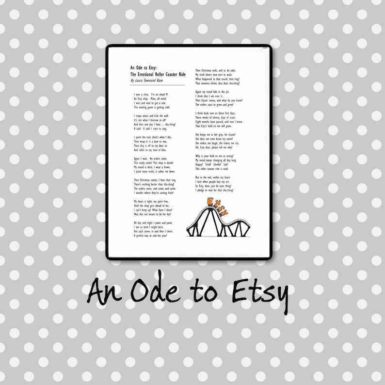 Ode to Etsy Gift to Etsy Sellers Etsy Poem Funny Etsy Poem Etsy