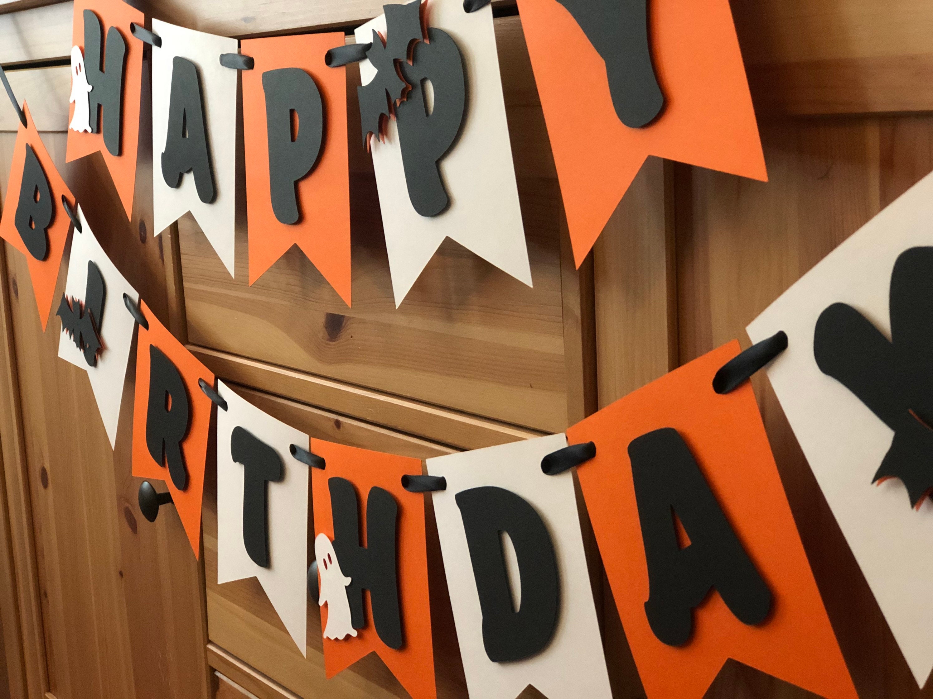 Halloween Birthday Banner Happy Birthday Spooky Themed | Etsy